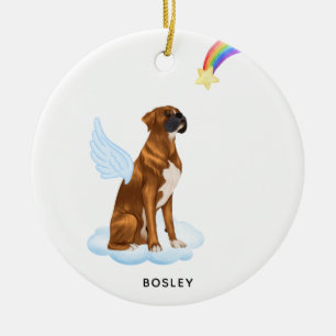 Boxer Dog Angel Personalised Pet Dog Memorial Ceramic Ornament
