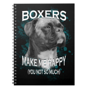 Boxer Dog Animal Lovers Art Text Notebook