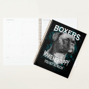 Boxer Dog Animal Lovers Art Text Planner