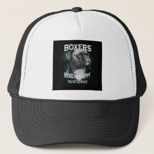 Boxer Dog Animal Lovers Art Text Trucker Hat