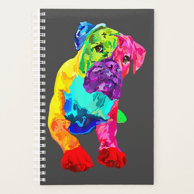 Boxer Dog Art  Planner (Front)