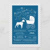 Boxer Dog Baby Shower Blue Boy