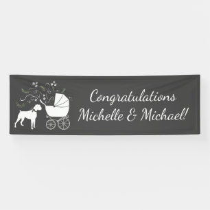 Boxer Dog Baby Shower Puppy Grey Banner