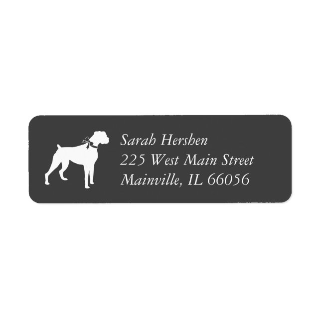 Boxer Dog Baby Shower Puppy Grey Return Address Label (Front)