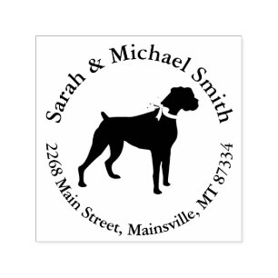 Boxer Dog Baby Shower Puppy Grey Self-inking Stamp