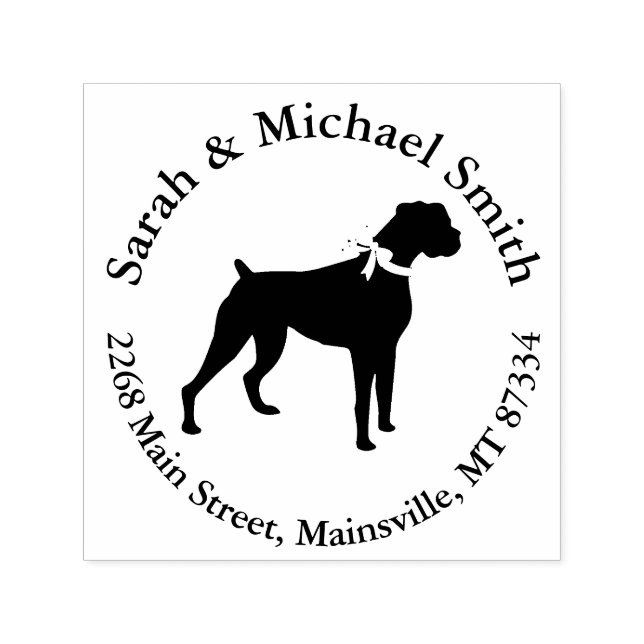 Boxer Dog Baby Shower Puppy Grey Self-inking Stamp (Design)