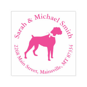 Boxer Dog Baby Shower Puppy Pink Girl Self-inking Stamp
