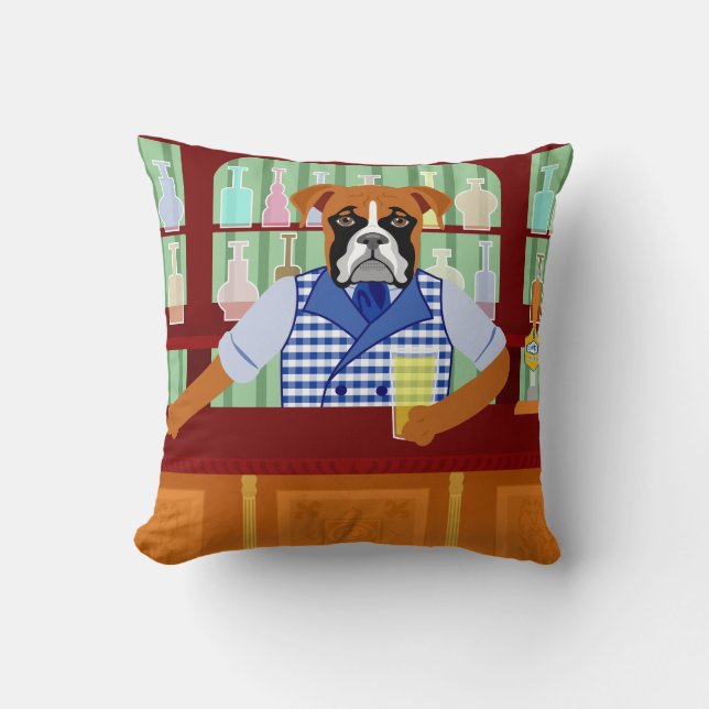 Boxer Dog Beer Pub Cushion (Front)