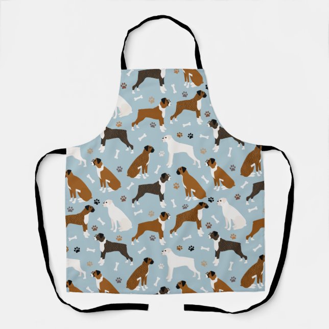 Boxer Dog Bones and Paws Apron (Front)