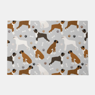 Boxer Dog Bones and Paws Doormat