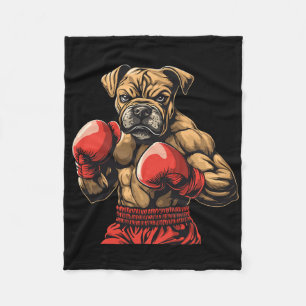 Boxer Dog Boxing Gloves Graphic For Men Women Girl Fleece Blanket