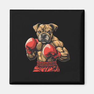 Boxer Dog Boxing Gloves Graphic For Men Women Girl Magnet