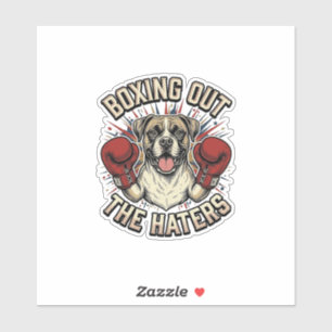 Boxer Dog Boxing Out The Haters Funny T-Shirt Desi
