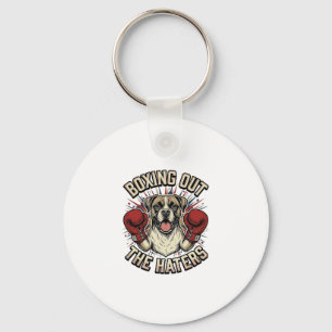 Boxer Dog Boxing Out The Haters Funny T-Shirt Desi Key Ring