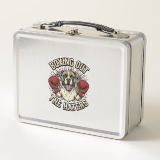Boxer Dog Boxing Out The Haters Funny T-Shirt Desi Metal Lunch Box
