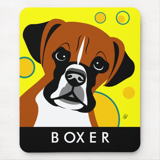 Boxer dog breed mouse pad (Front)