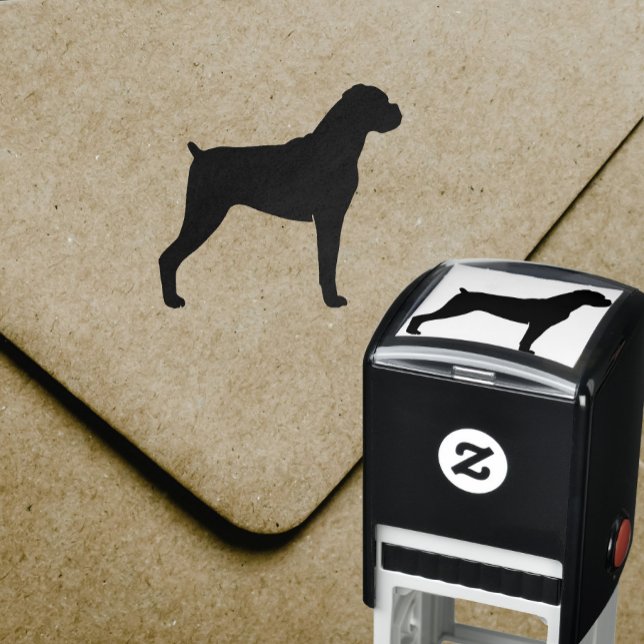Boxer Dog Breed Silhouette with Natural Ears Self-inking Stamp (Creator Uploaded)