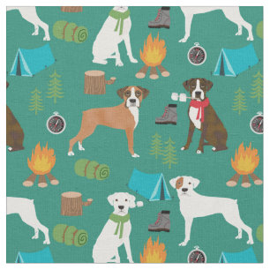 Boxer Dog camping Fabric