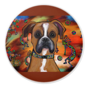 Boxer Dog Ceramic Knob