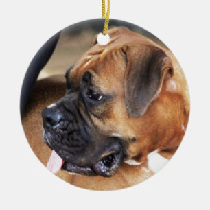 Boxer Dog Ceramic Ornament