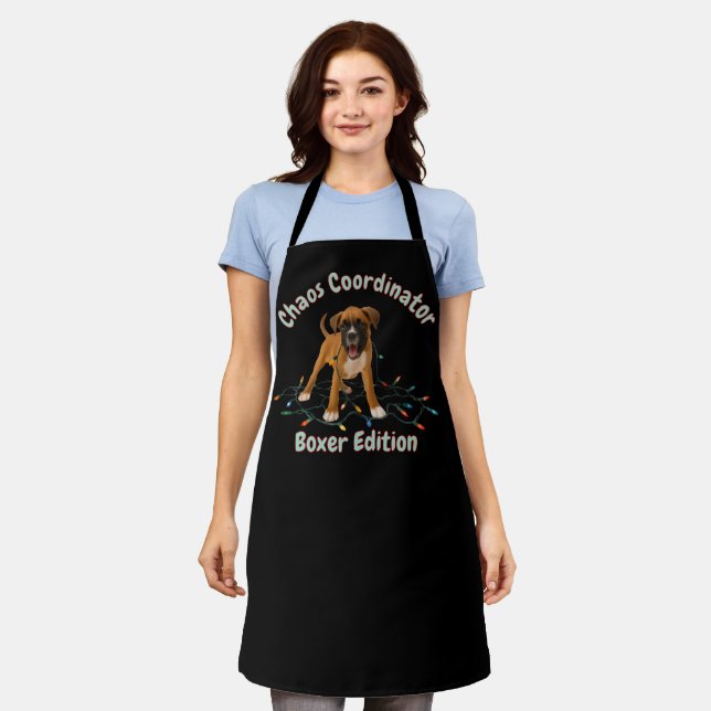 Boxer Dog Chaos Coordinator Apron (Worn)