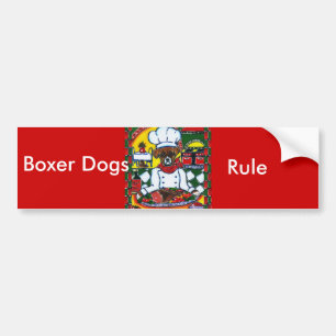 Boxer Dog Chef Bumper Sticker
