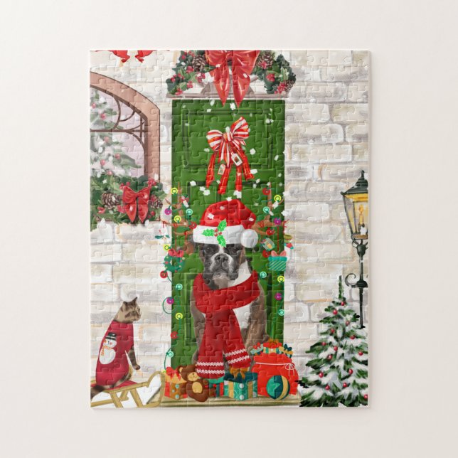 Boxer Dog Christmas  Jigsaw Puzzle (Vertical)
