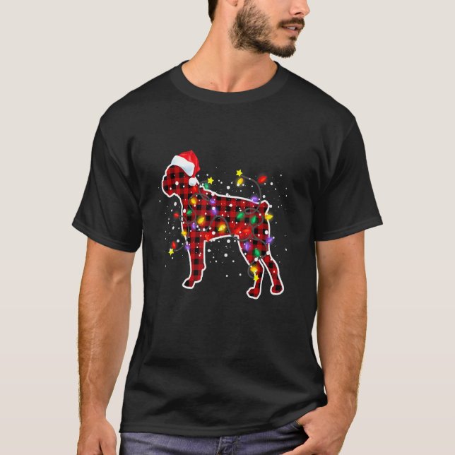 Boxer Dog Christmas Pyjamas Family Xmas Lights Men T-Shirt (Front)