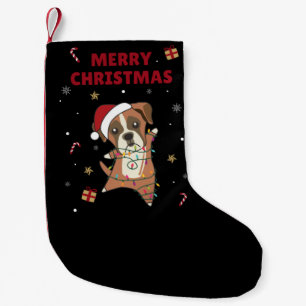 Boxer Dog Christmas Snow Winter Animals Dogs Small Christmas Stocking