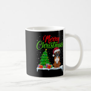 Boxer Dog Christmas Tree Lights Funny Xmas Boxer D Coffee Mug