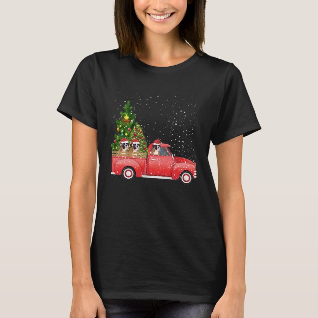 Boxer Dog Christmas Tree On Car Xmas vacation Fami T-Shirt (Front)