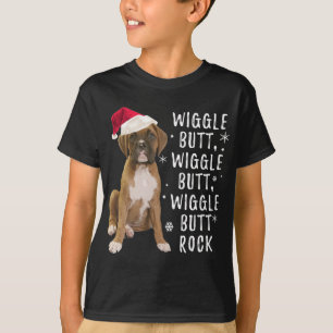 Boxer Dog Christmas - Wiggle Butt Rock T-Shirt