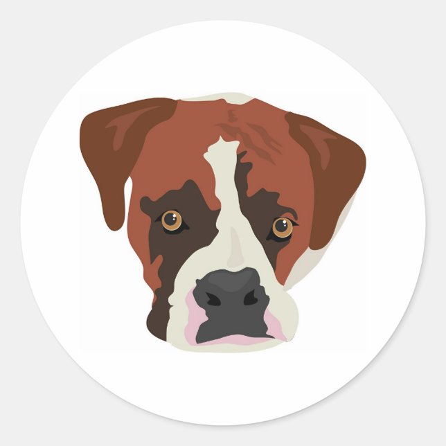 Boxer Dog Classic Round Sticker (Front)