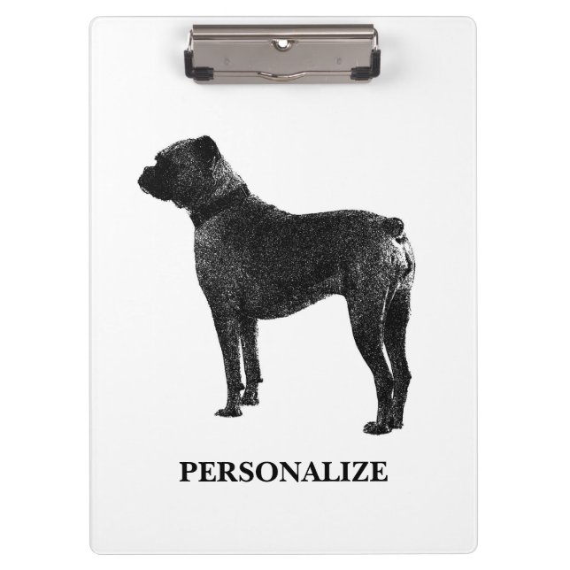 Boxer dog clipboard | Personalised text and photo (Front)