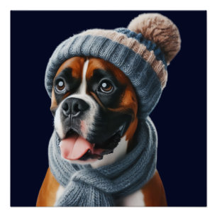 Boxer Dog Cold Noses, Warm Cuddles Poster