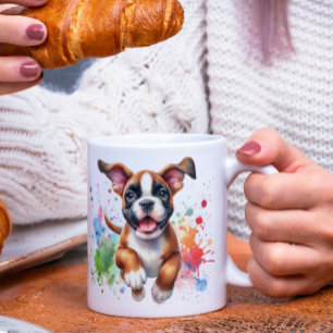 Boxer Dog Colour Splash Coffee Mug