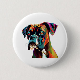 Boxer Dog Colourful 6 Cm Round Badge