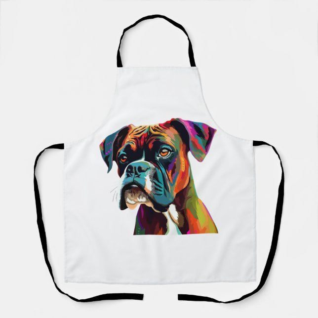Boxer Dog Colourful Apron (Front)