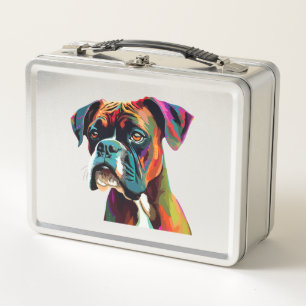 Boxer Dog Colourful Metal Lunch Box