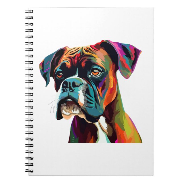 Boxer Dog Colourful Notebook (Front)