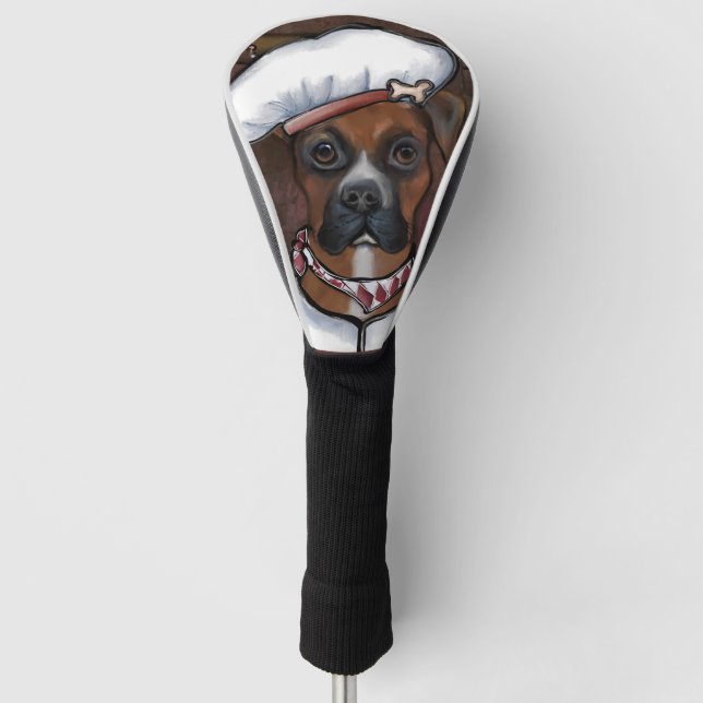 BOXER DOG COOK GOLF HEAD COVER (Front)