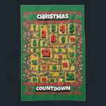 Boxer Dog Countdown Christmas Advent Calendar Tea Towel<br><div class="desc">Boxer Dog Countdown Christmas Advent Calendar kitchen towel features a watercolor of a Brussels Griffon with a Christmas hat and a colourful red scarf. Funny design for Dog Lovers!</div>