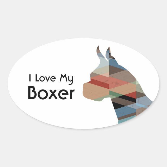 Boxer Dog  Customisable Silhouette Stickers (Front)
