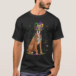 Boxer Dog  Cute Mardi Gras Carnival Jester 1 T-Shirt