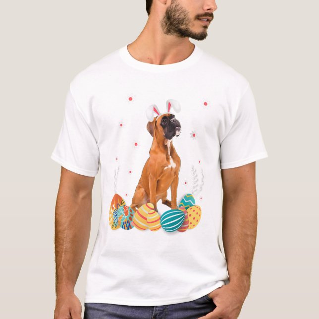 Boxer Dog Easter Bunny Shirt Dog (Front)