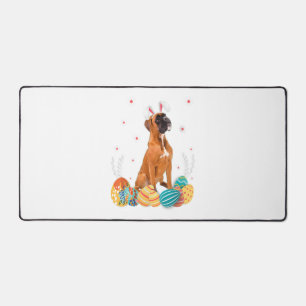 Boxer Dog Easter Bunny Shirt Dog Desk Mat