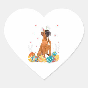 Boxer Dog Easter Bunny Shirt Dog Heart Sticker