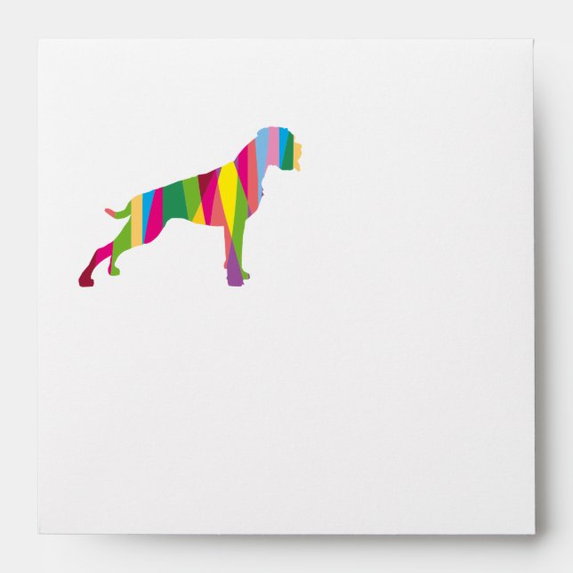 Boxer Dog Envelope rainbow (Front)
