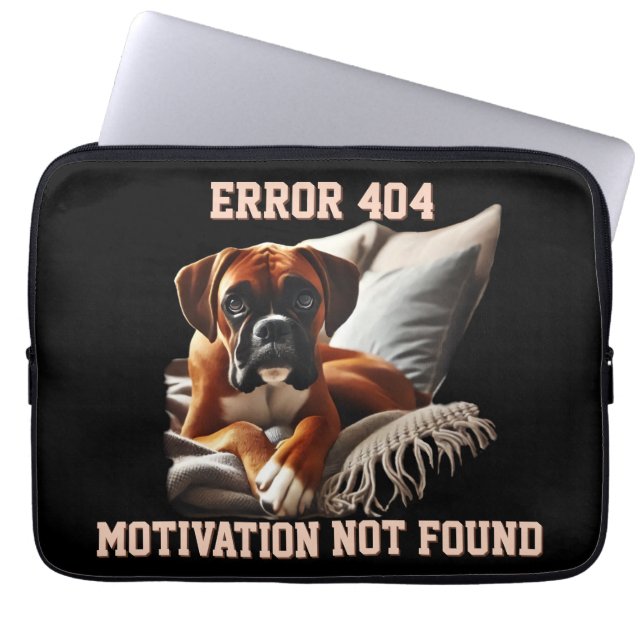 Boxer Dog Error 404 Laptop Sleeve (Front)