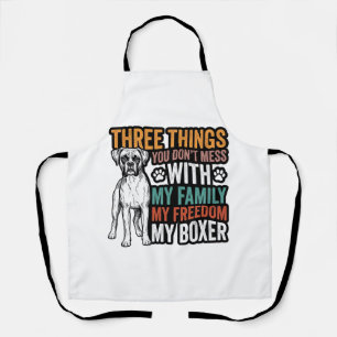 Boxer Dog Family Freedom Vintage Shirt Design_1 Apron